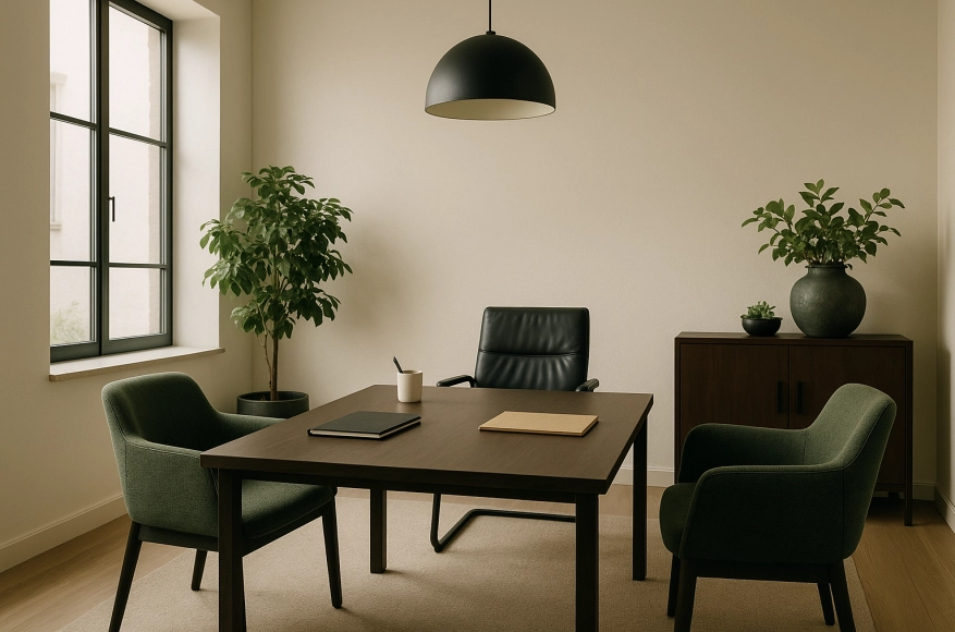 Modern mediation office, welcoming environment