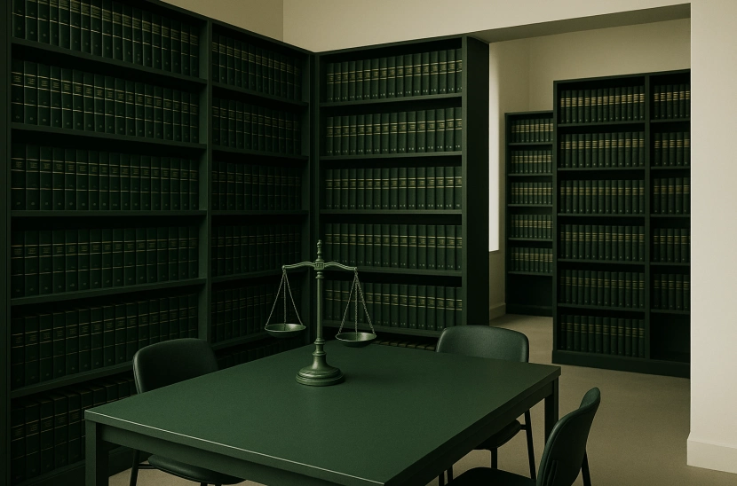 Modern legal library illustration